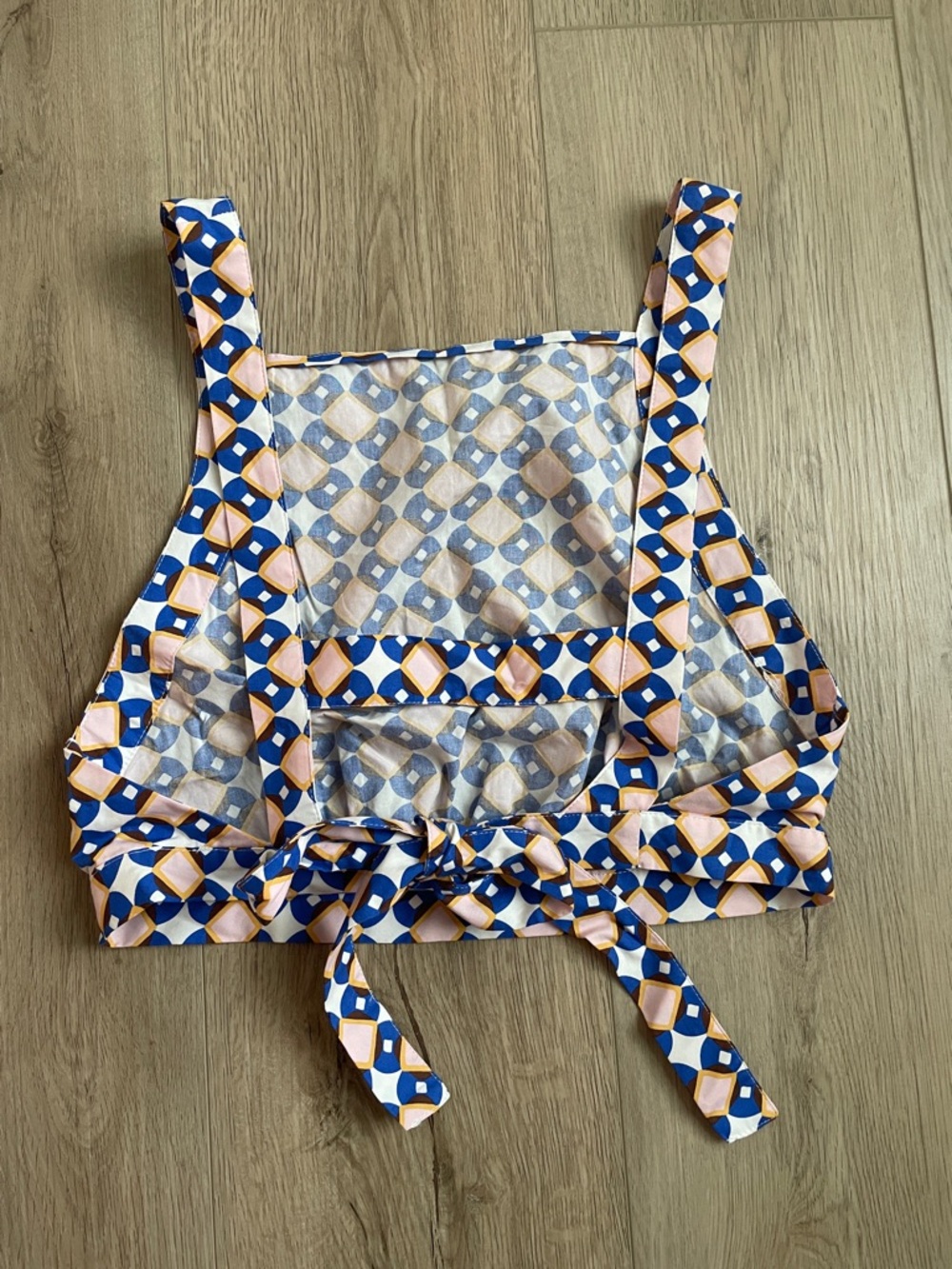 Zara Retro Mod Print Tie Back Cotton Tank Top - Picture 4 of 6